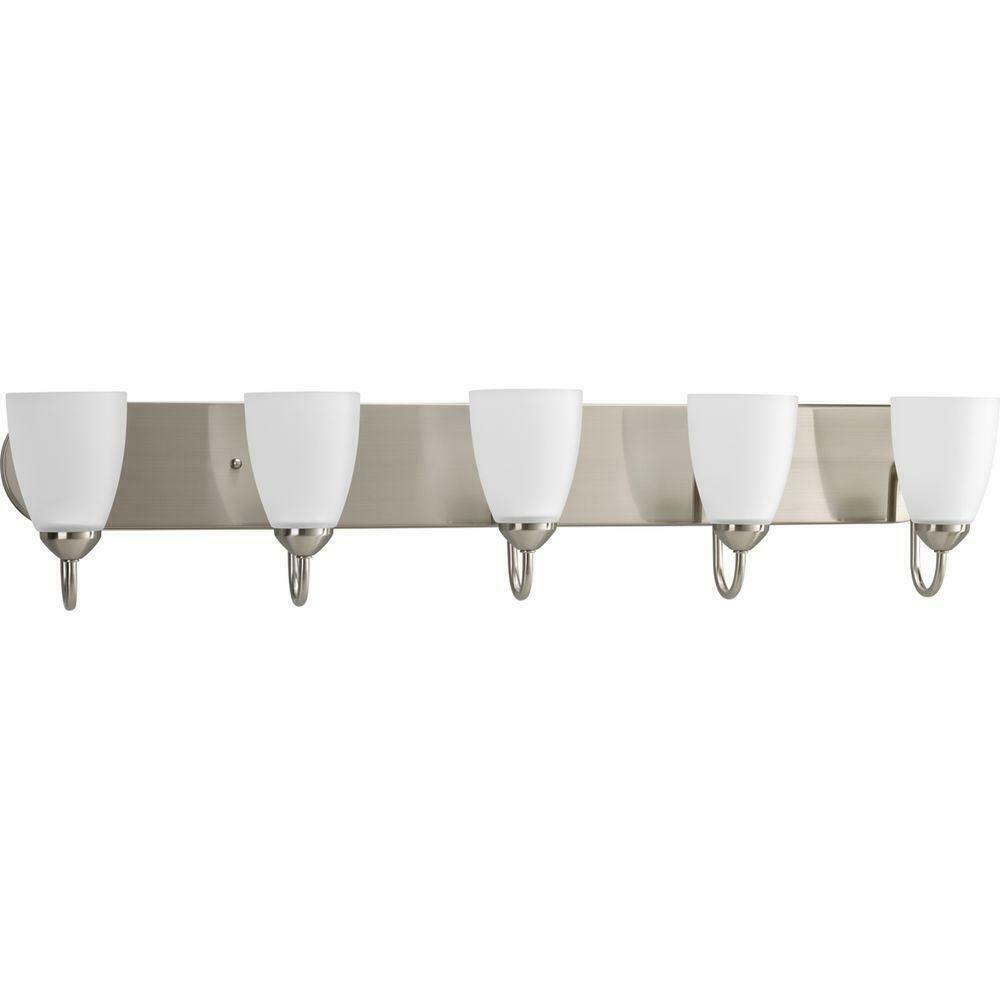 Progress Lighting Gather 36 in. 5-Light Brushed Nickel Light 3 Missing Glasses