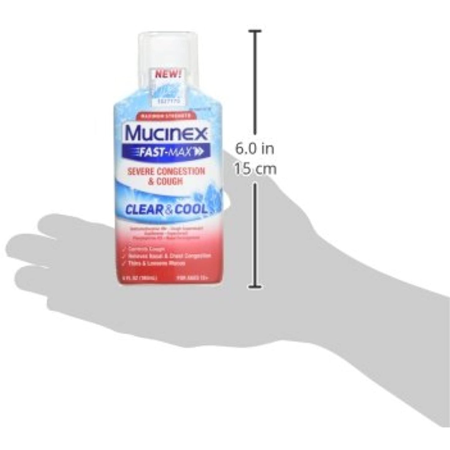 6 Pack Mucinex Fast-Max Clear & Cool, Severe Congestion & Cough 6oz EXP 1/22