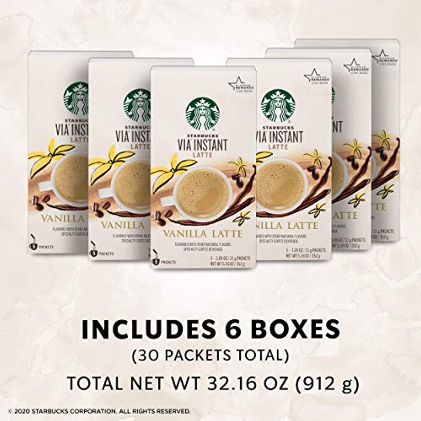 90 COUNT Starbucks VIA Instant Latte Vanilla BBD 1/2021 HUGE LOT !!!