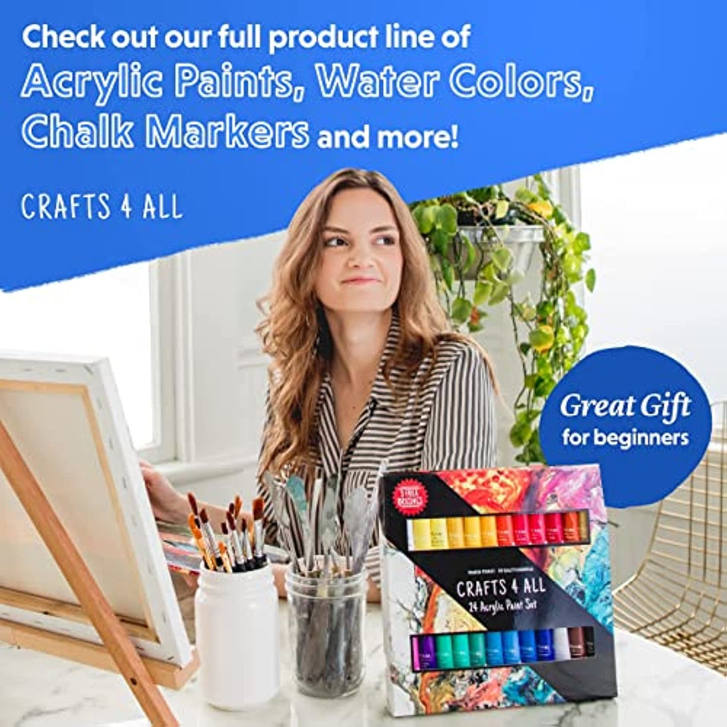 Crafts 4 All Acrylic Paint Sets 6 Sets of 24 Count Craft Paint Sets