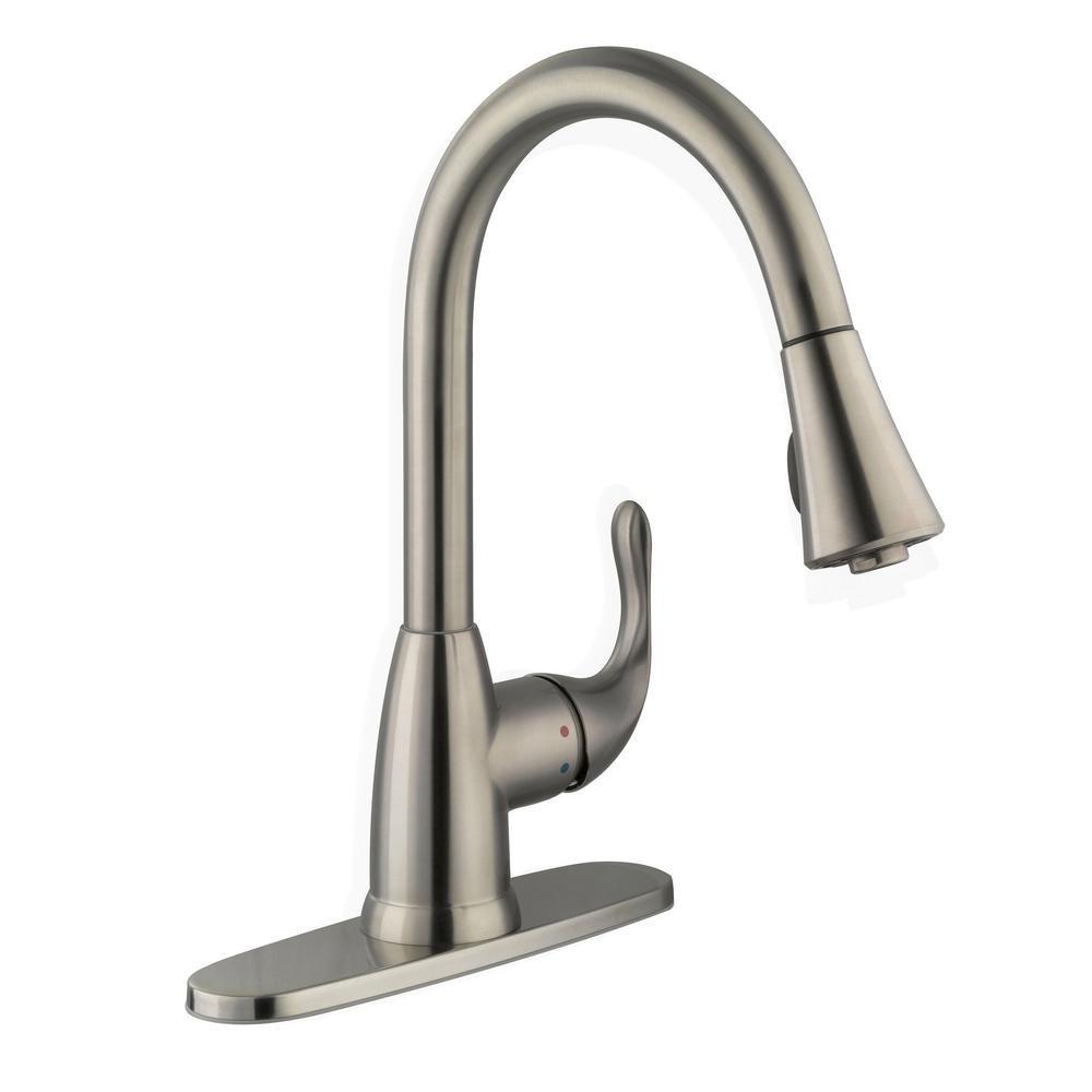 Glacier Bay 67551-0308D2 Market Single-Handle Pull-Down Sprayer Stainless Steel