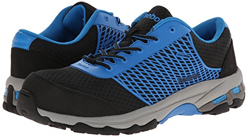 Reebok Work Men's Heckler RB4620 Industrial and Construction Shoe, Black/Blue Trim, 9.5 W US