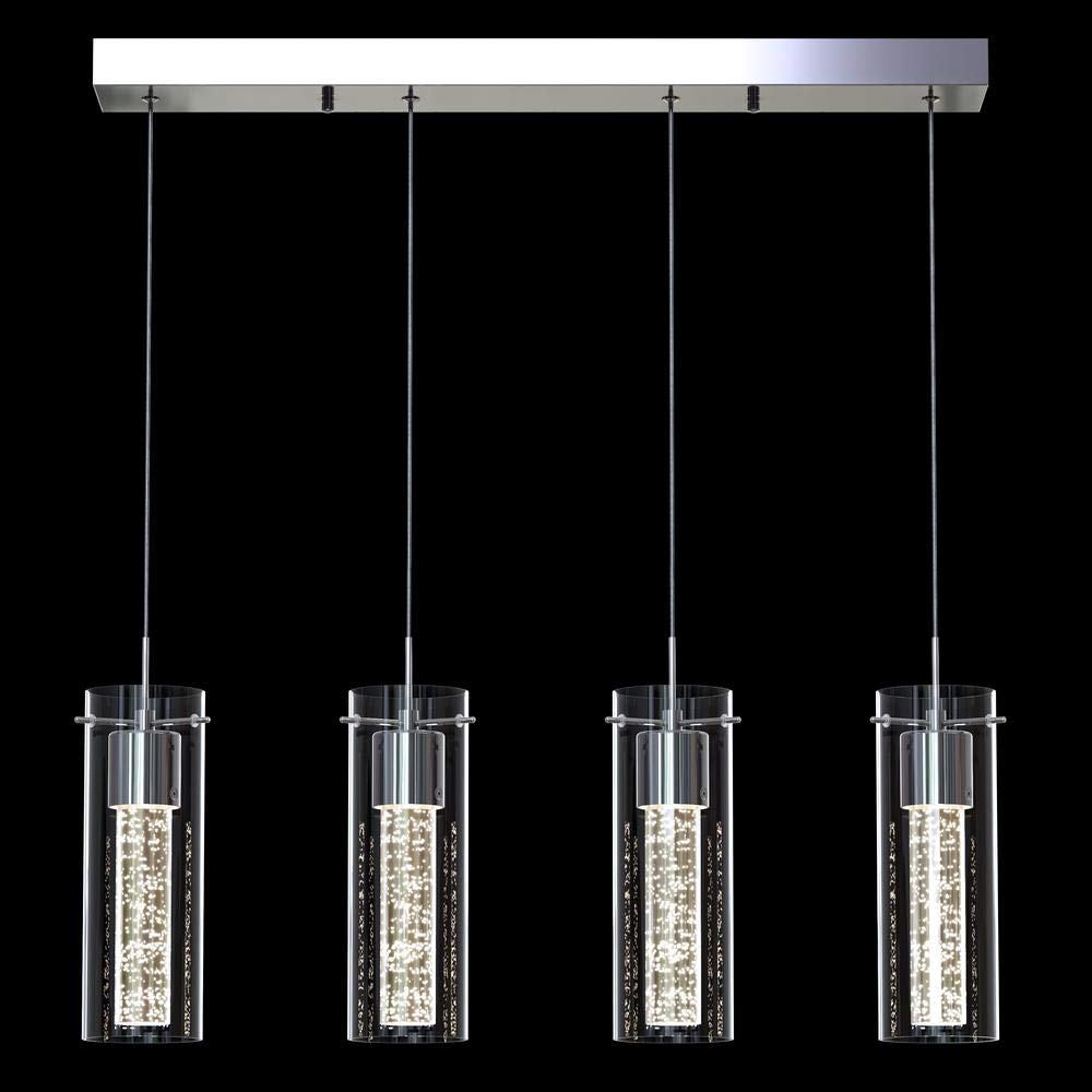 Artika Essence 27-Watt Chrome Integrated LED 4 Pendant Light Chandelier