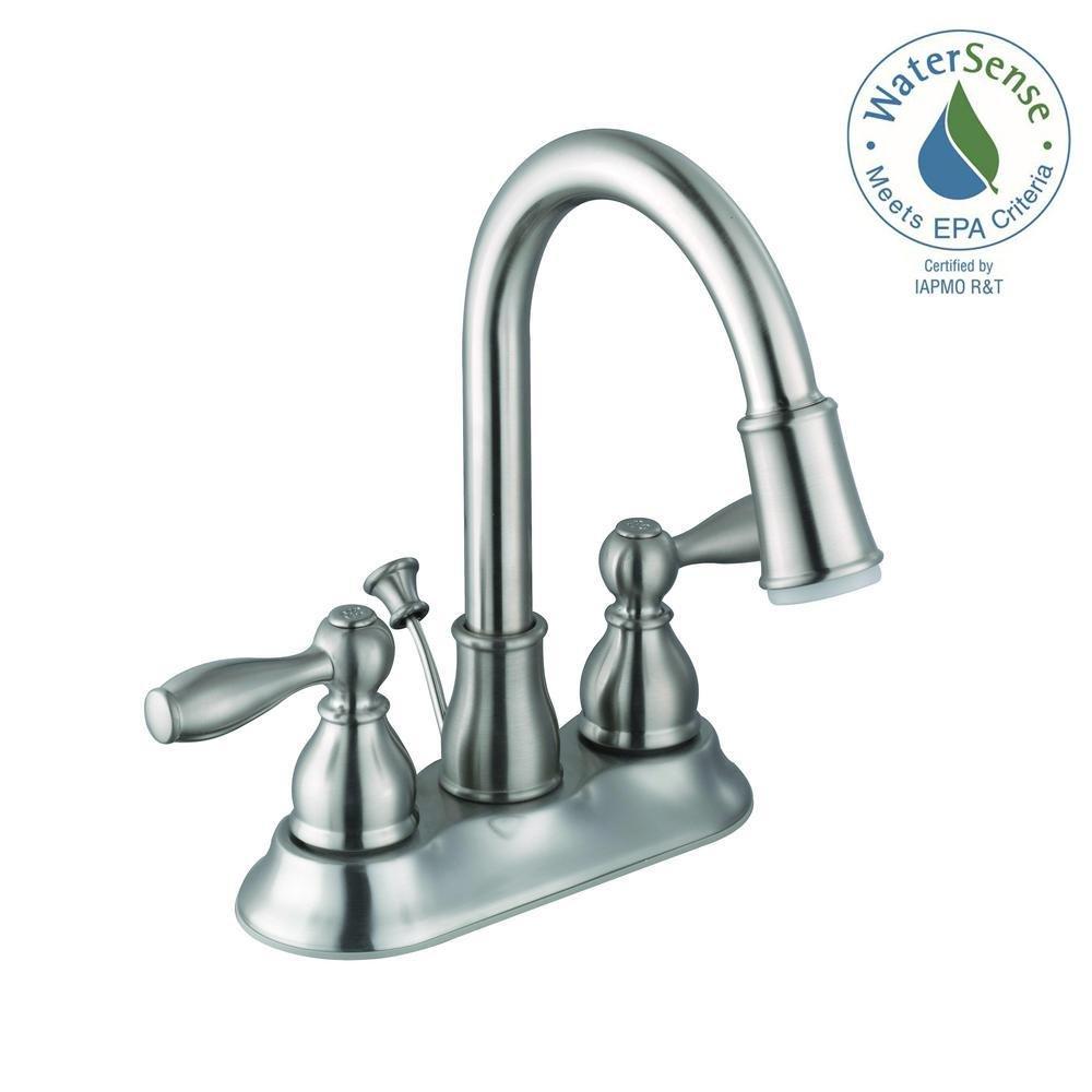 Glacier Bay 67513W-6B04 Centerset 2-Handle LED Bathroom Faucet in Brushed