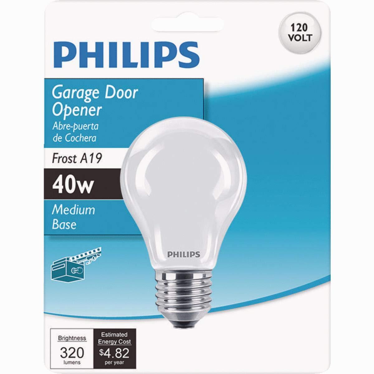 6 PACK Philips A19 Incandescent Garage Door Light Bulb FROST