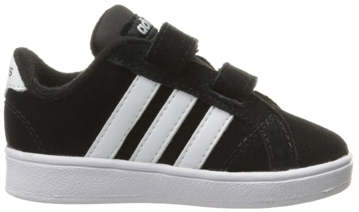 adidas Originals Boys' Baseline Sneaker, Black/White/Black, 10 M US Toddler