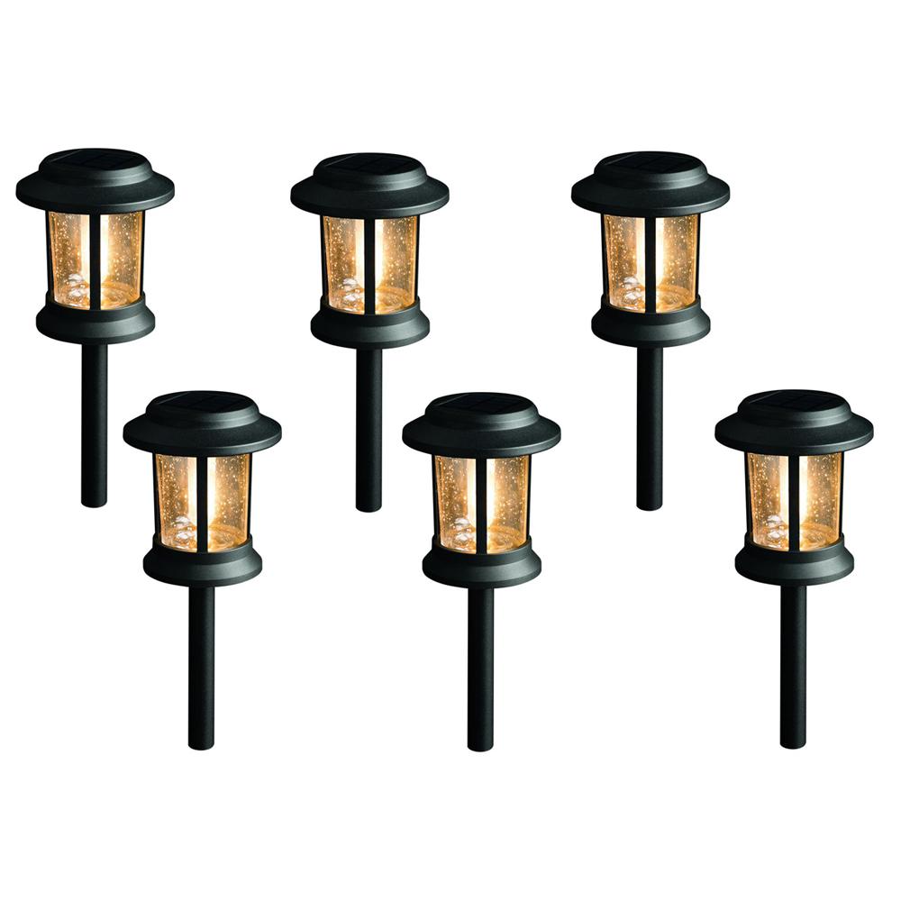 Hampton Bay Solar Black Outdoor Integrated LED 3000K 12-Lumens Vintage Bulb Se..