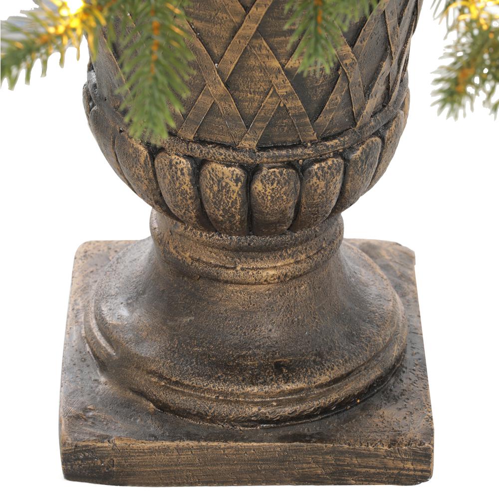 4 ft. Pre-Lit LED Aspen Fir Potted Artificial Christmas Tree with Warm White Micro Dot Lights