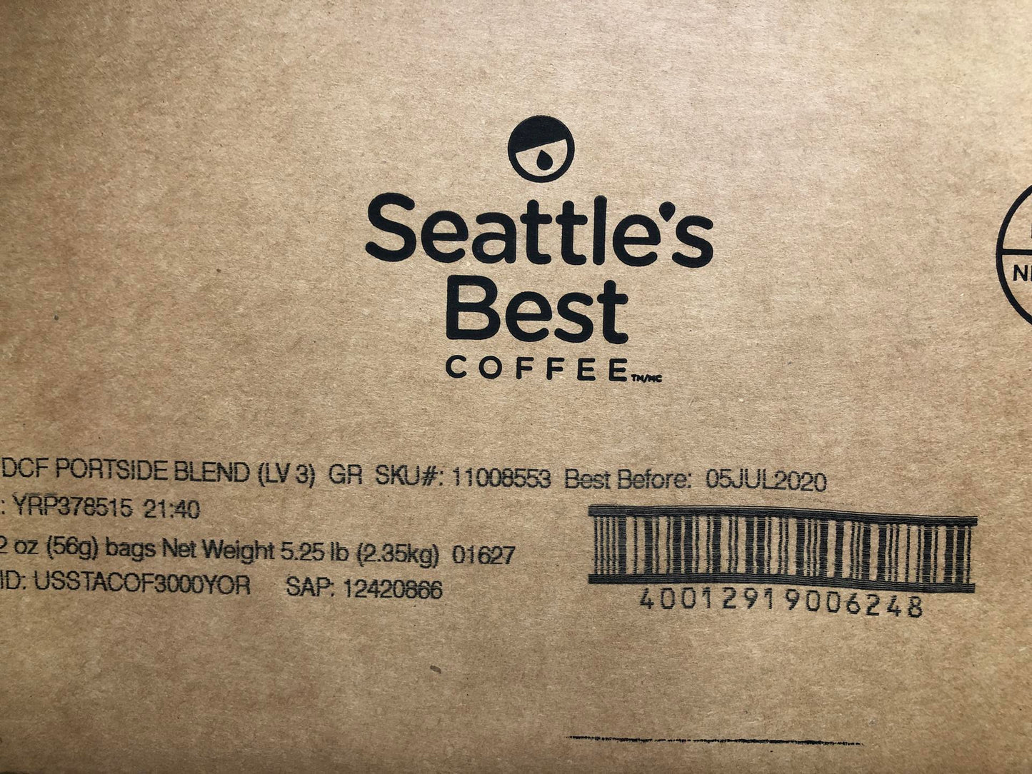 42 COUNT Seattle's Best Portside Blend Decaf Ground Coffee Level 3 July 2020