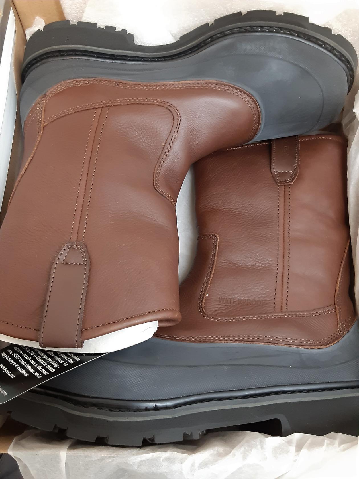 Hytest Safety Footwear WPF Wellington ST, EH, Brown, K15761, Size 10 Wide