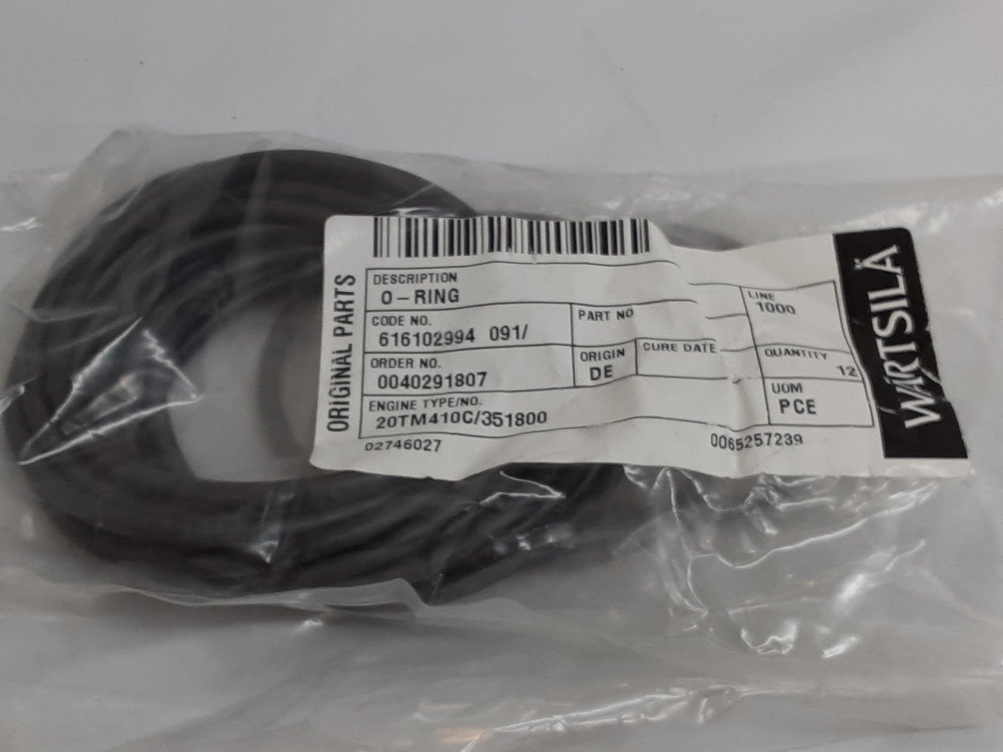 Wartsila Original Parts O-Rings 12009 (DOZEN 12) New