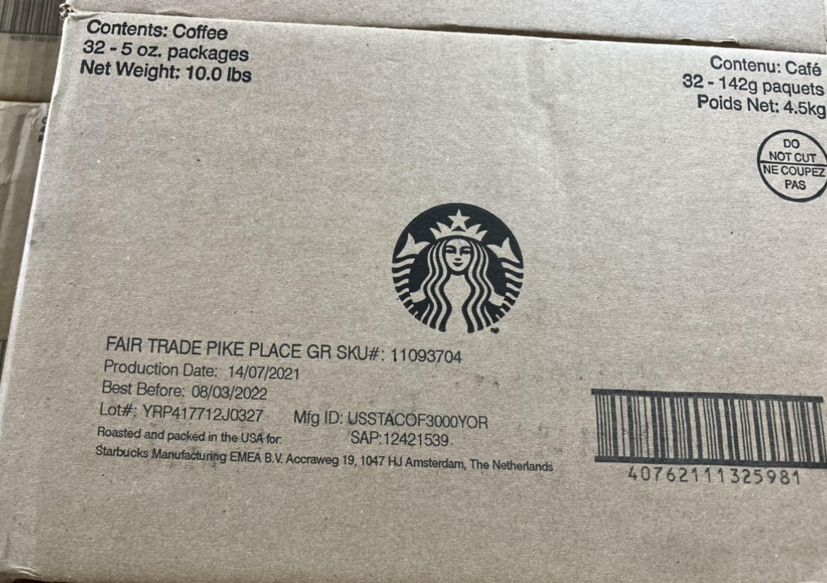 32 Starbucks Pike Place Fair Trade Ground Coffee 5 oz Bags Best Before 8/2022