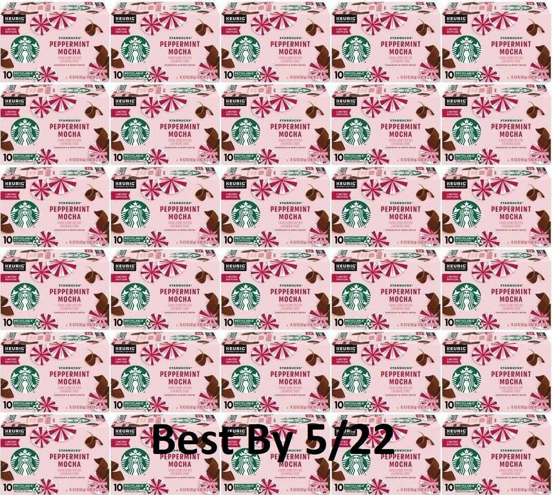 300 COUNT STARBUCKS Peppermint Mocha Coffee for Keurig K Cups READ DESCRIPTION
