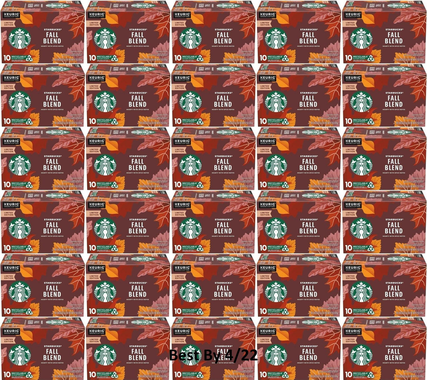 300 COUNT Starbucks Fall Blend K Cups Coffee Pods Medium Roast READ DESCRIPTION
