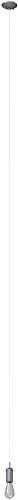 Globe Edison 1-Light Pendant, Brushed Steel, White Woven Fabric Cord 65181