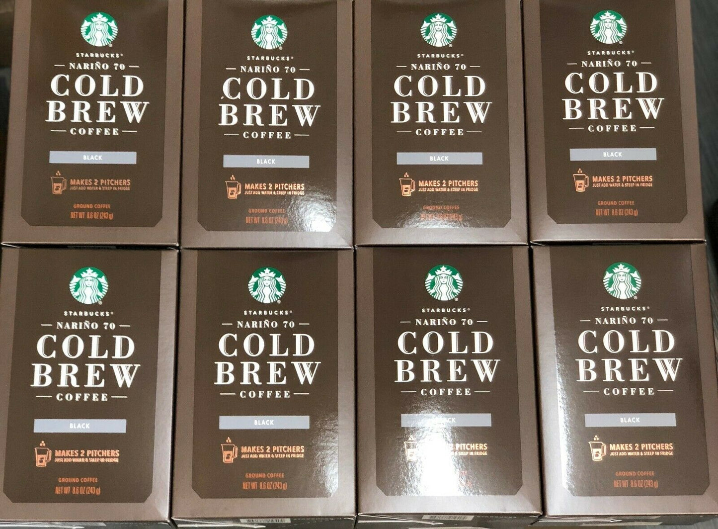 8 Boxes Of Starbucks Narino 70 Black Cold Brew Coffee 16 Pitchers November 2018