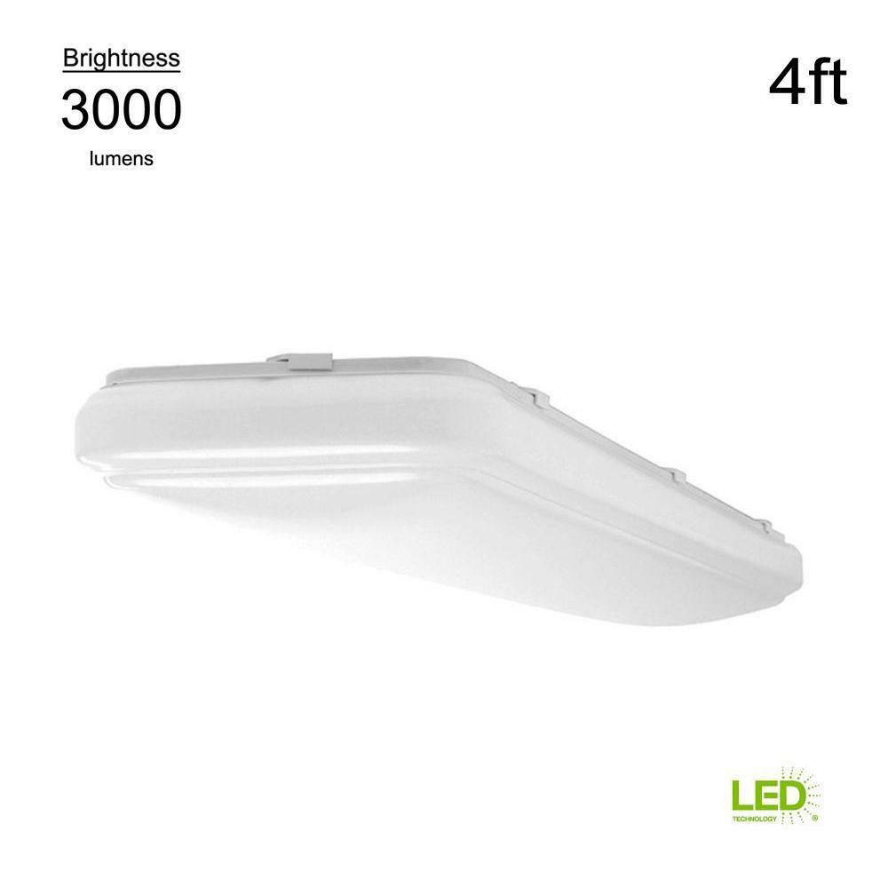 4 ft. x 1 ft. White LED Rectangular Ceiling Flushmount
