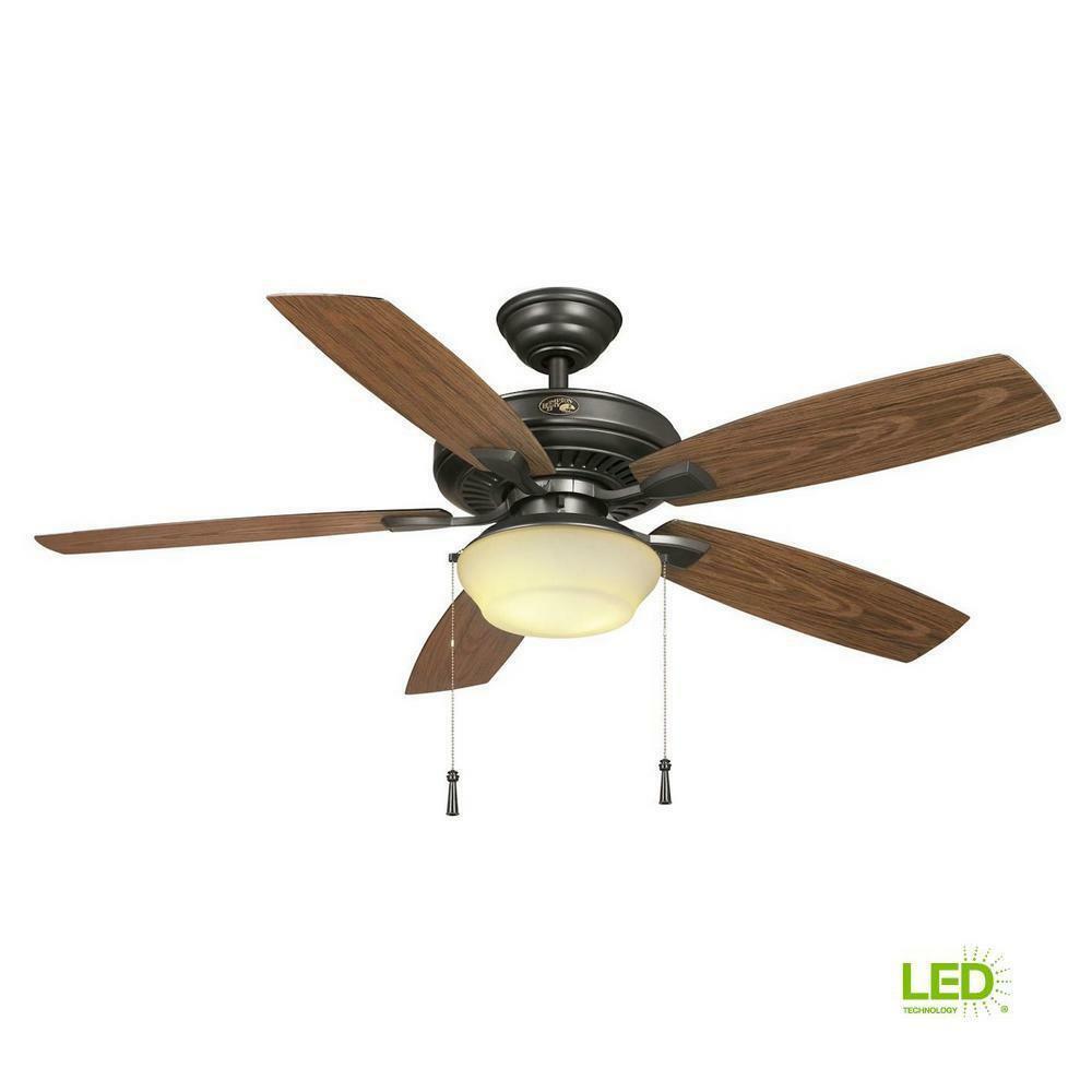 79Hampton Bay Gazebo II 52 in. Indoor/Outdoor Natural Iron Ceiling Fan w/ Light