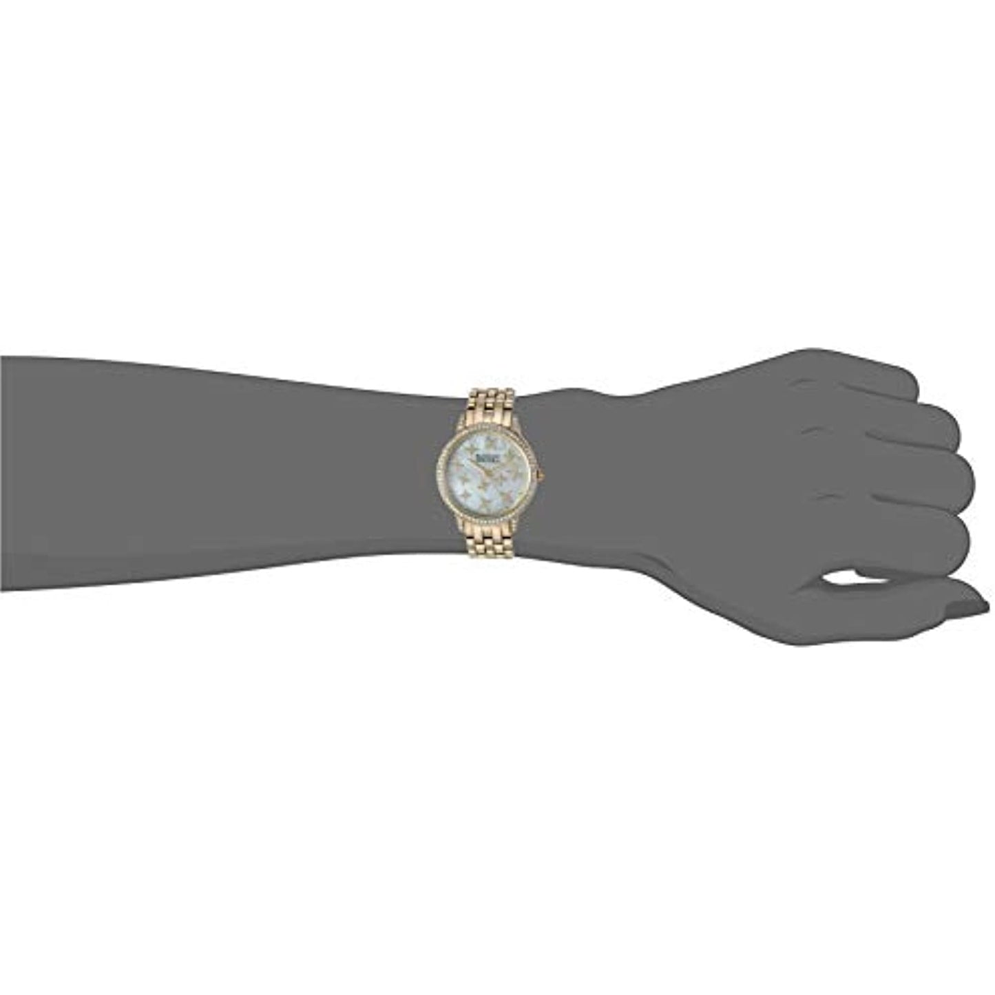 Badgley Mischka Womens  Genuine Crystal Accented Gold-Tone Bracelet Watch NO BOX