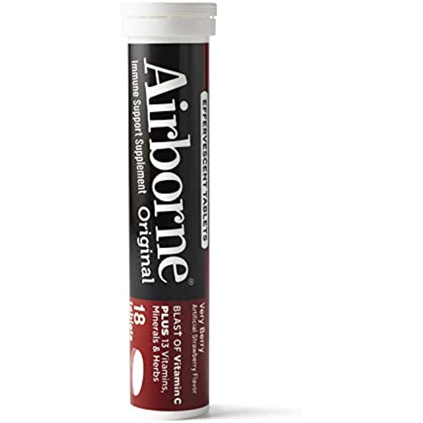 Airborne Vitamin C 1000mg (per serving) - Very Berry Effervescent Tablets (36 count in a box), Gluten-Free Immune Support Supplement, With Vitamins A C E, ZINC, Selenium, Echinacea & Ginger