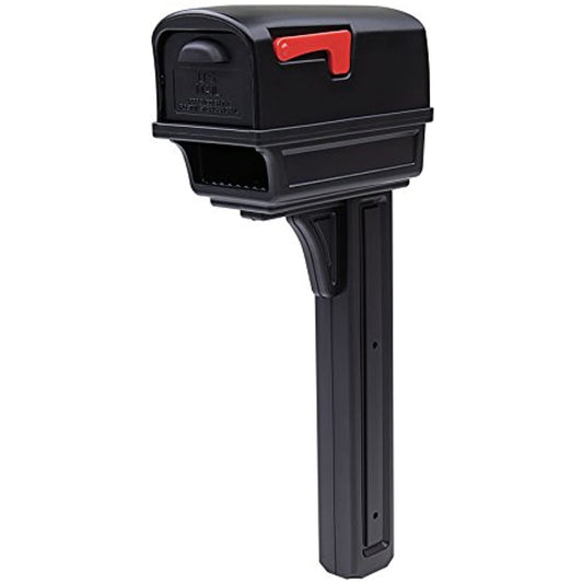 GIBRALTAR Mailboxes Plastic Mail & Post Kit, Black GGC1B0000 Rustproof- OPEN BOX