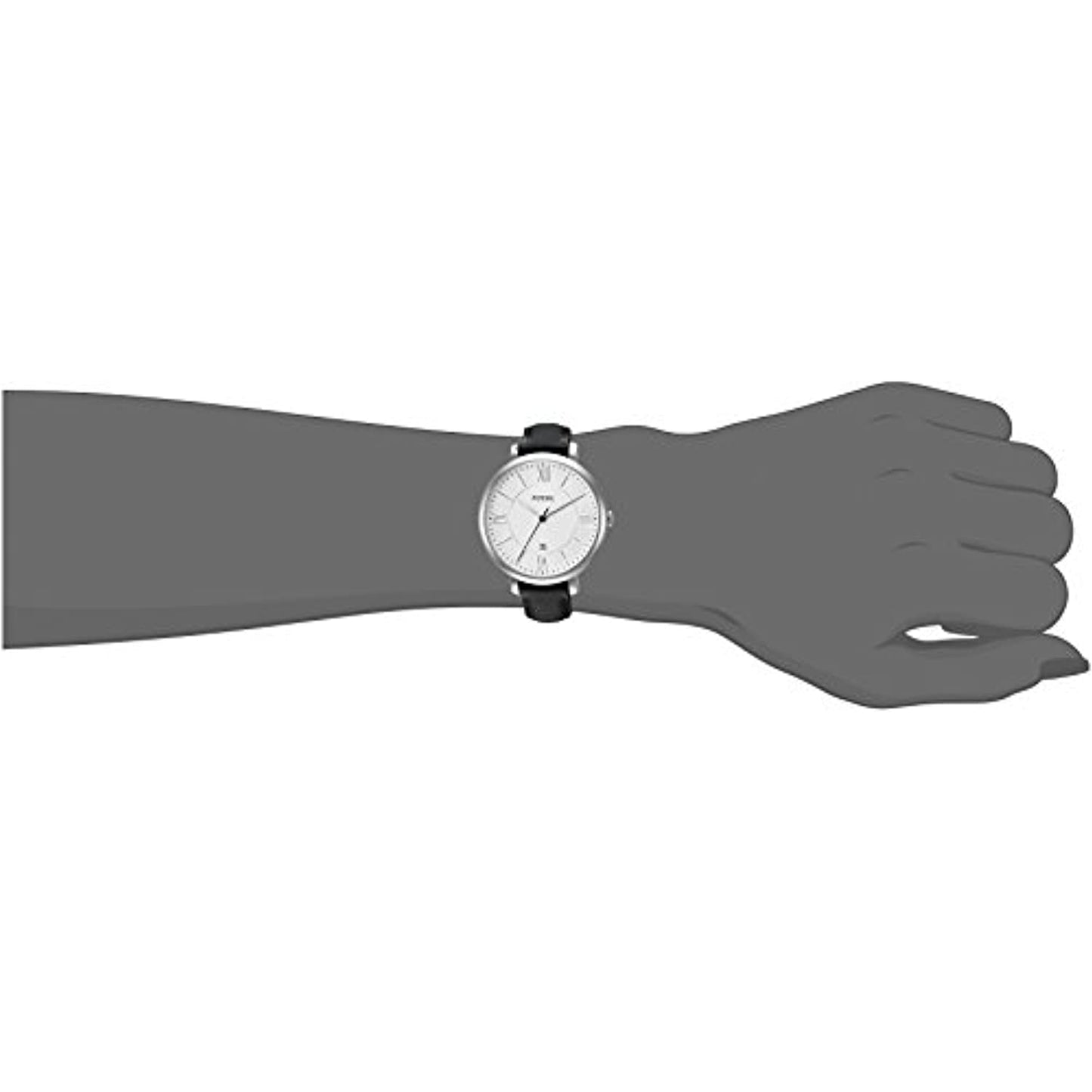 Fossil Women's Jacqueline Quartz Stainless Steel Leather Silver Black  NO BOX