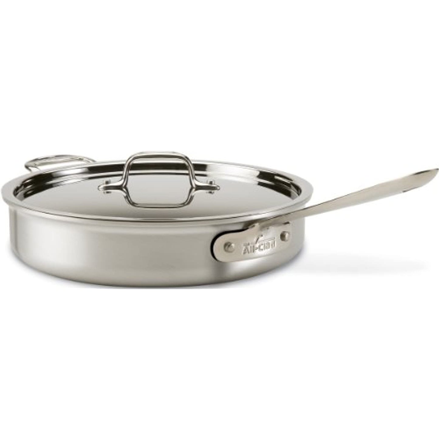 All-Clad-MC2 3 QT Saute Pan with Lid, 7403, Stainless Steel -Made in the USA
