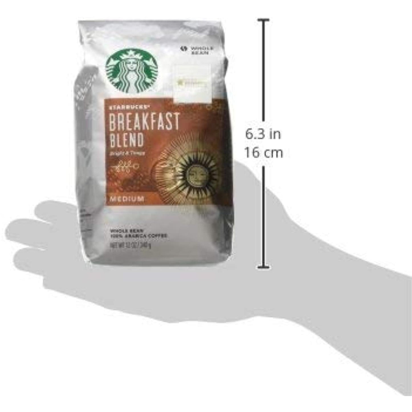 6 PACK Starbucks Breakfast Medium Roast Whole Bean Coffee Best By August 2020