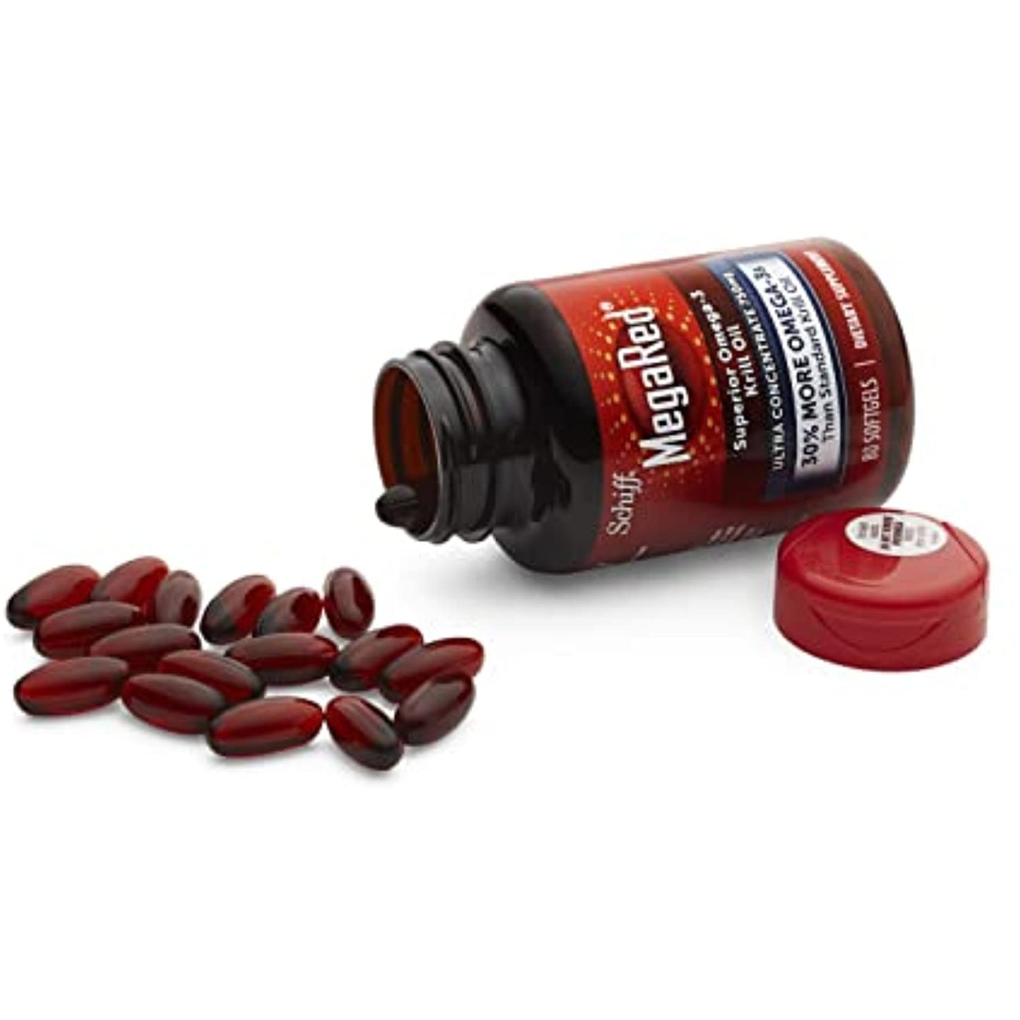 750mg Omega-3 Krill Oil Supplement, MegaRed Ultra Strength Softgels (80 Count in a Box), Has No Fishy Aftertaste and Has EPA & DHA Plus Antioxidant Astaxanthin