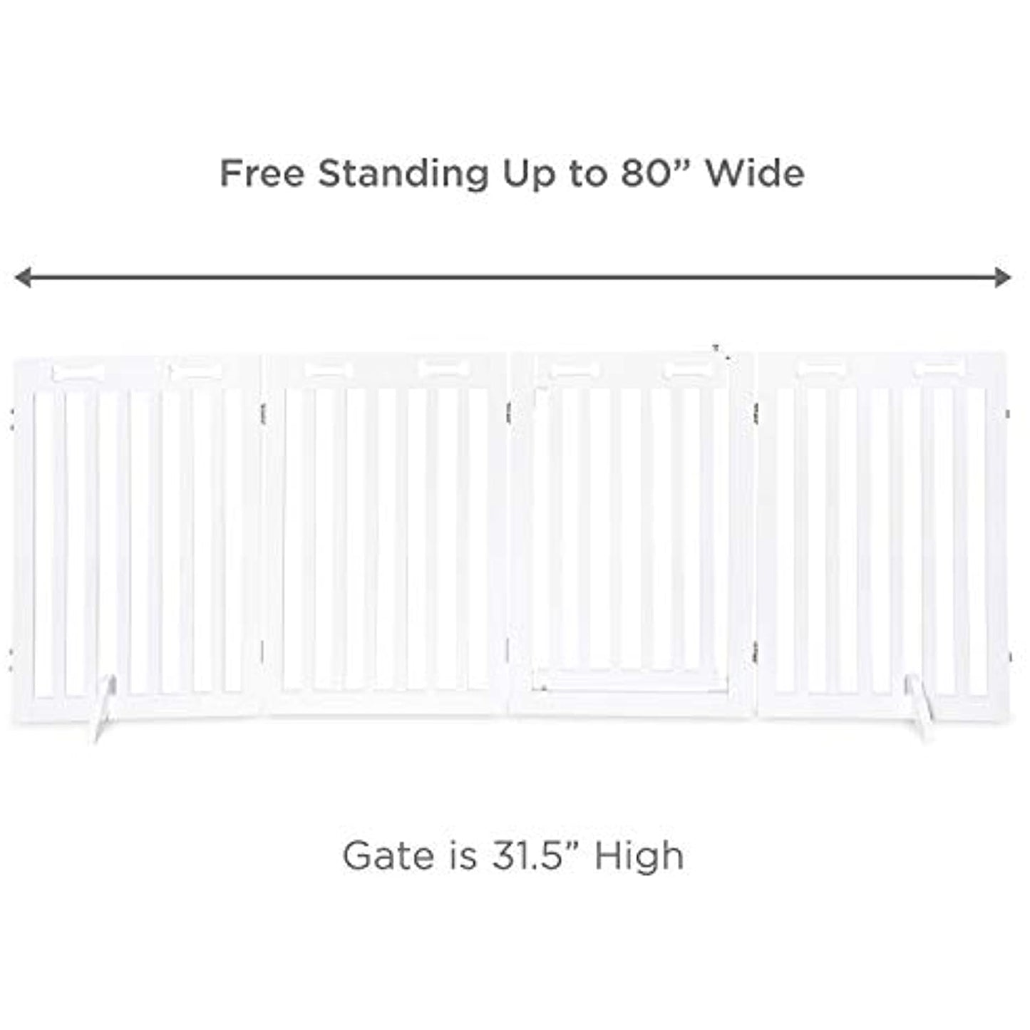Arf Pets Dog Gate Walk Through Door, Expands Up to 80" Wide, 31.5" High *NEW