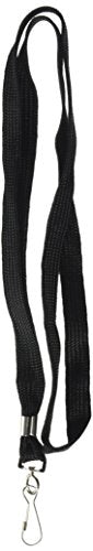 ADVANTUS Deluxe Neck Lanyard for ID Cards/Badges, J-Hook Style, Black, 24 Count