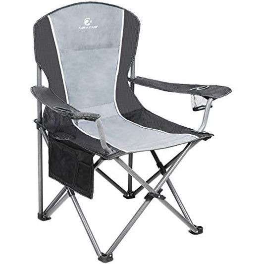 ALPHA CAMP Big Boy XL Quard Chair with Cooler Bag, Includes Drink Holder/ Cooler
