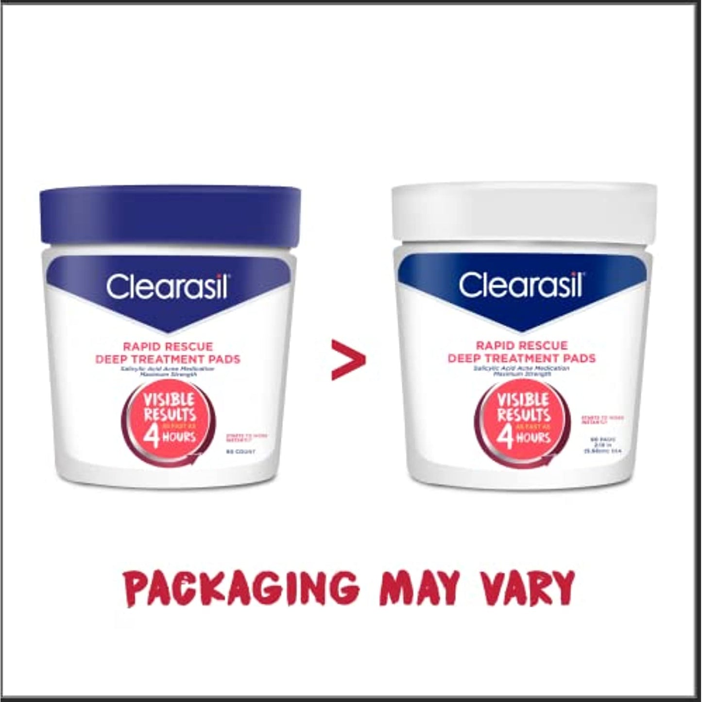 Acne Treatment Facial Cleansing Pads- Clearasil Rapid Rescue Deep Treatment Pads with Salicylic Acid Acne Medication, 90 Count (Pack of 6)