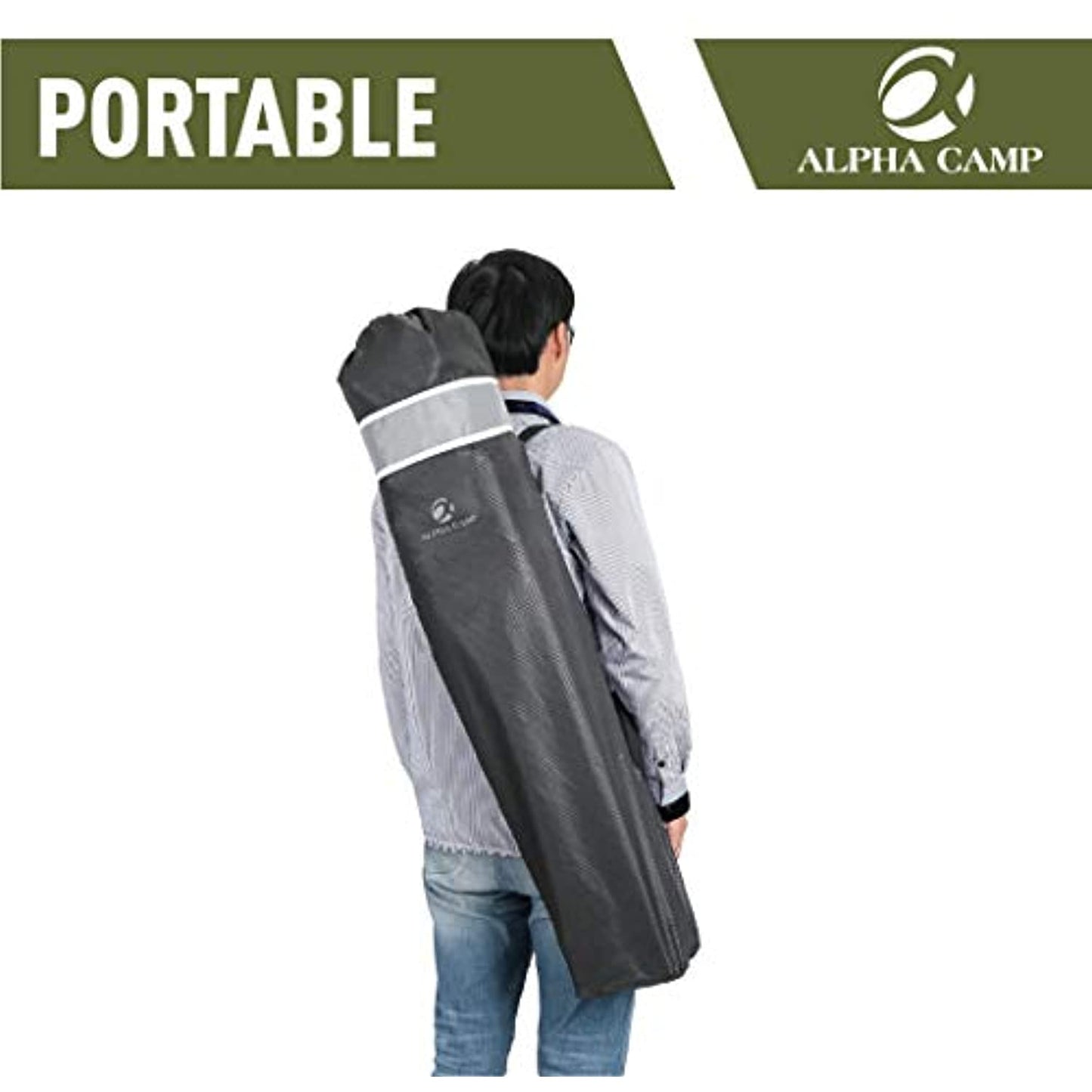 ALPHA CAMP Big Boy XL Quard Chair with Cooler Bag, Includes Drink Holder/ Cooler