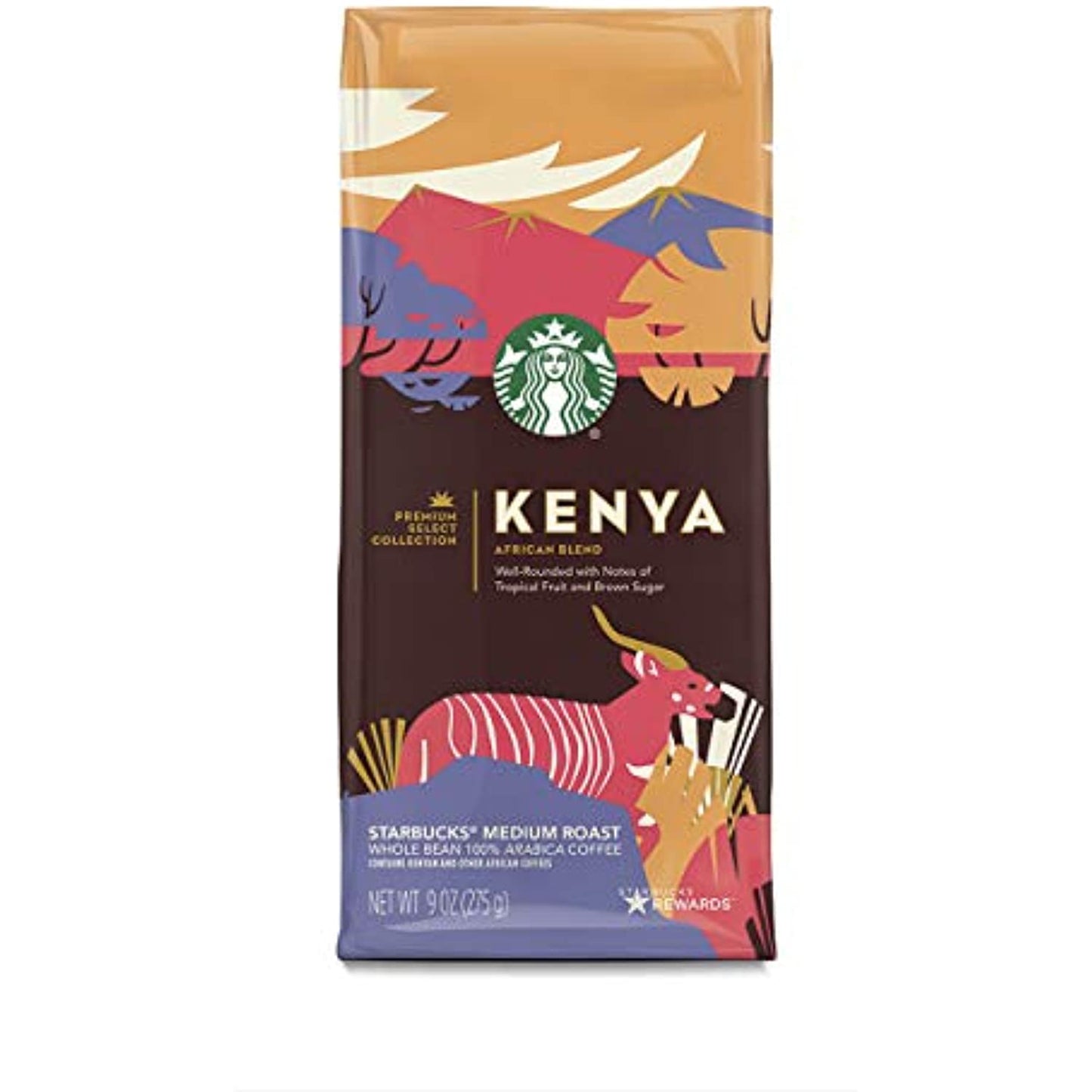 12 PACK Starbucks Kenya African Blend Coffee, Whole Bean Best Before May 2020