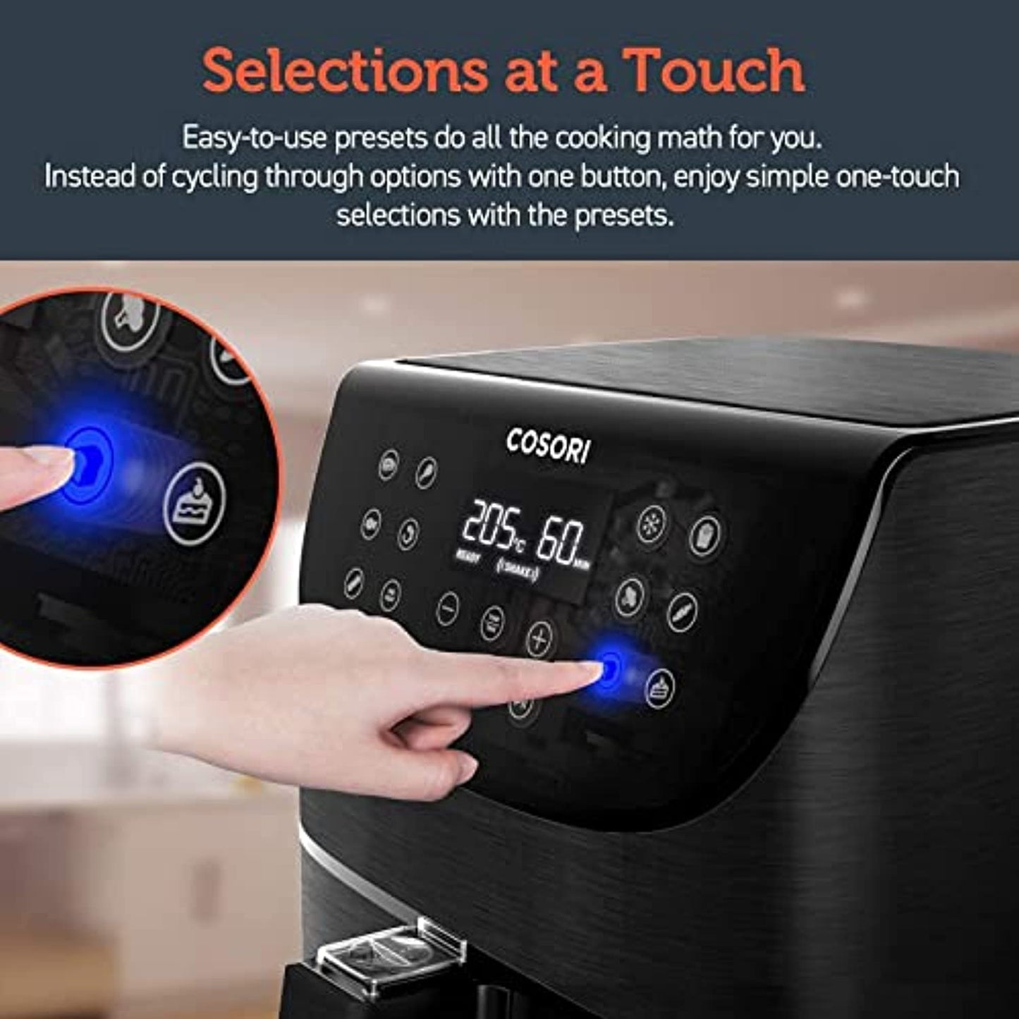 COSORI Air Fryer Oven Combo 5.8QT Max Xl Large Cooker Black
