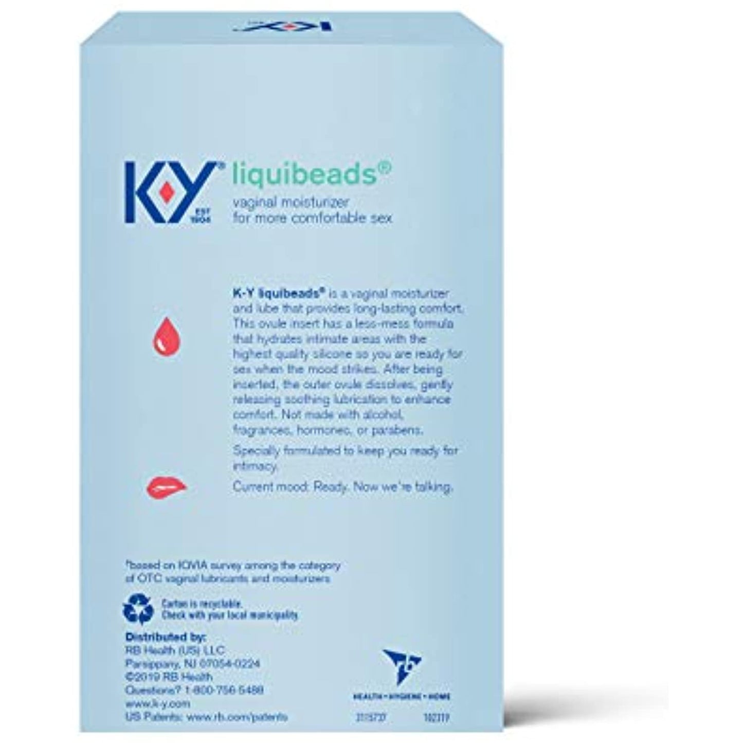 12 Pack Personal Lubricant, K-Y Liquibeads Vaginal Moisturizer, 6 Bead & 6 Apps