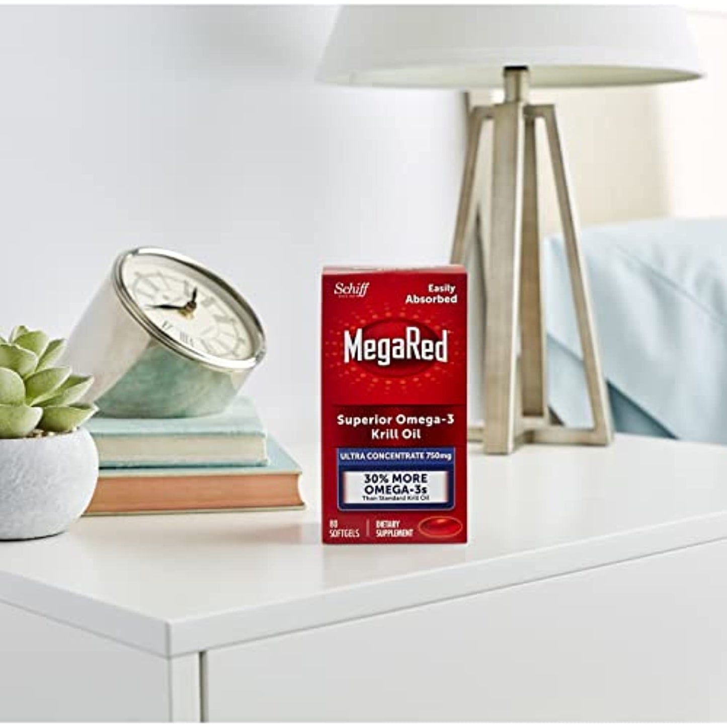 750mg Omega-3 Krill Oil Supplement, MegaRed Ultra Strength Softgels (80 Count in a Box), Has No Fishy Aftertaste and Has EPA & DHA Plus Antioxidant Astaxanthin