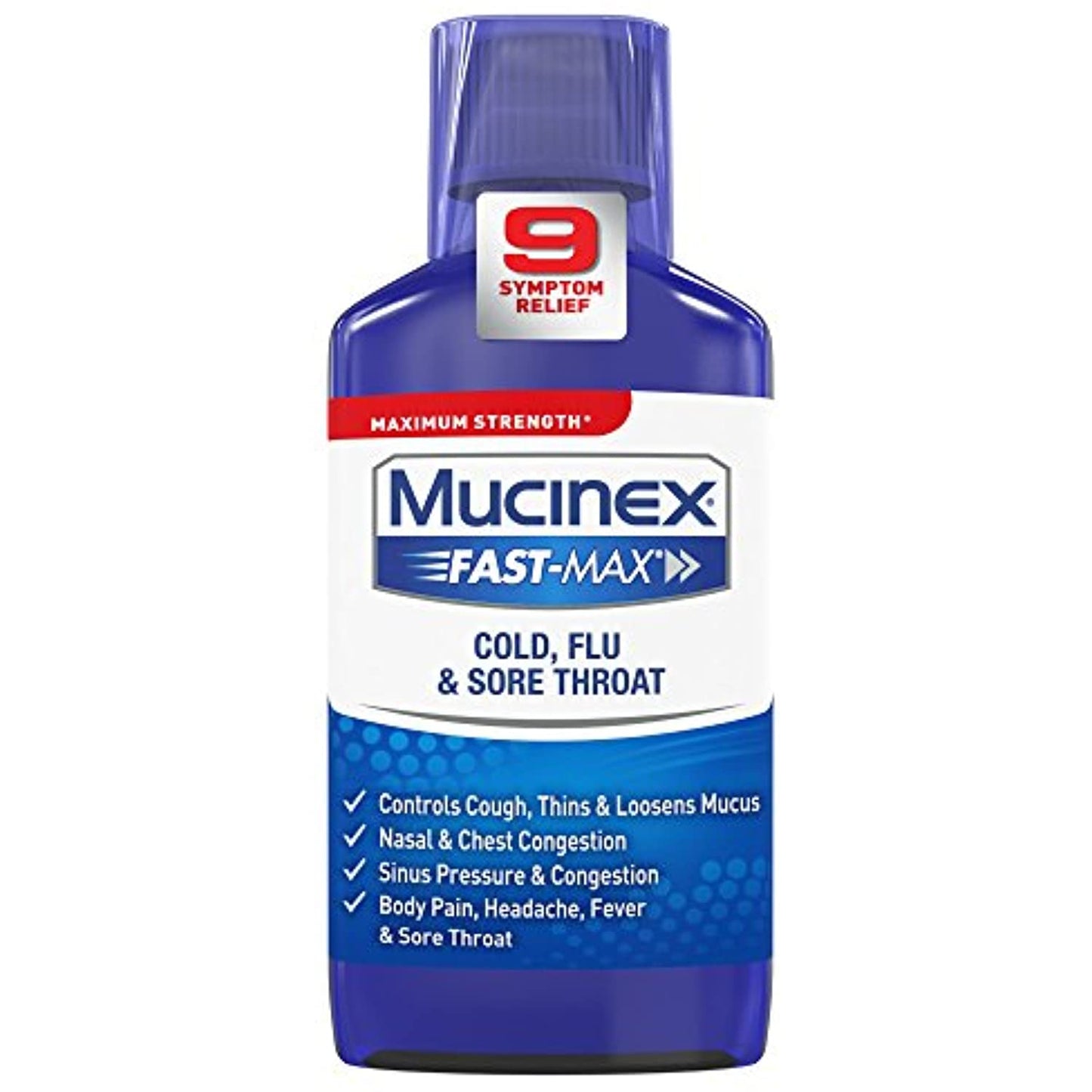 12 Pack Mucinex FastMax Cold Flu Sore Throat Relief, 6 Fl Oz EXP 5/2022