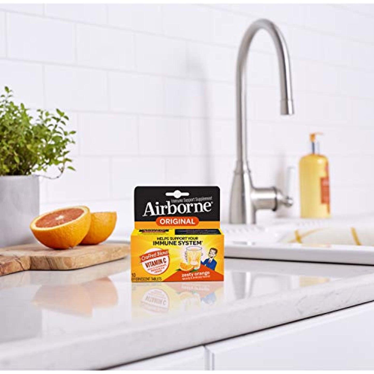 Airborne Original Vitamin C Zesty Orange Effervescent Tablets 10ct 4PK Exp 9/22+