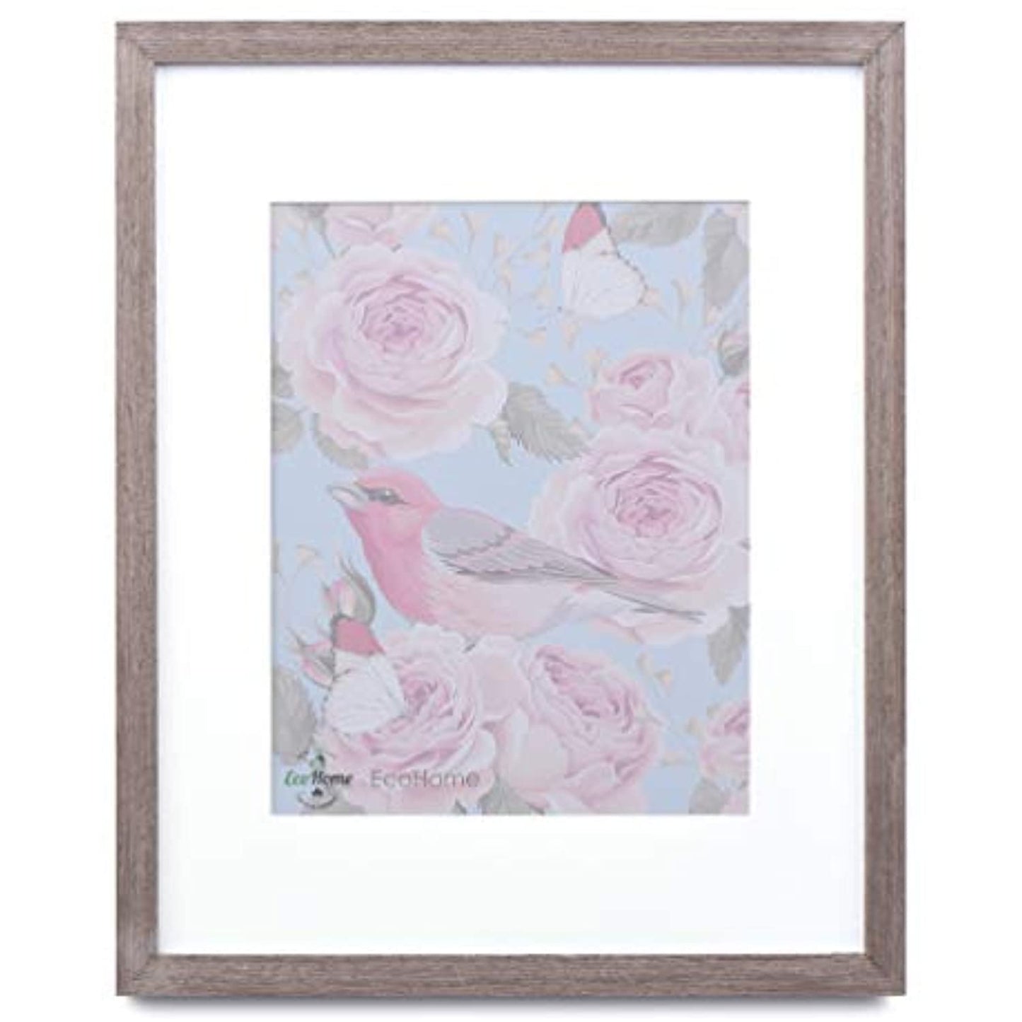 18x24 Picture Frame Walnut Wood - Matted for 12x18 Poster, Frames by EcoHome