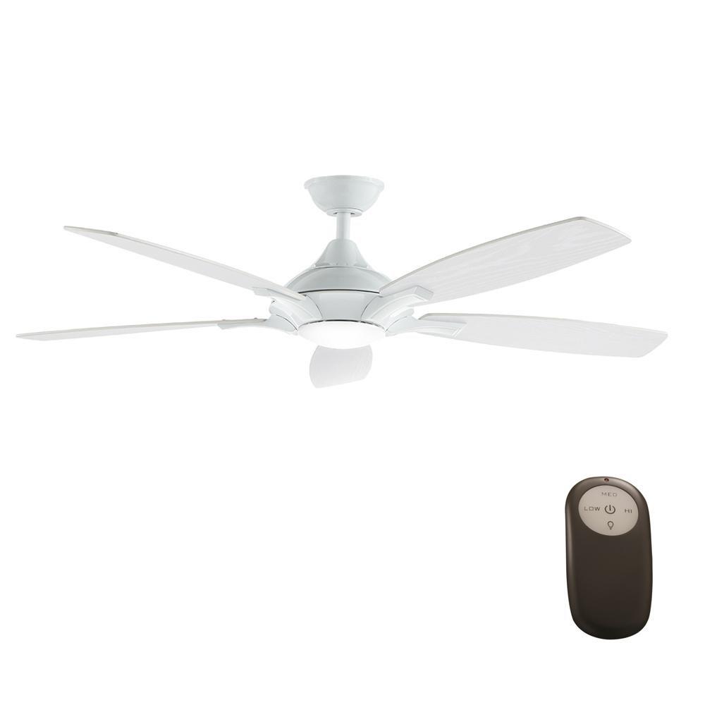 Home Decorators Collection Petersford 52 in. Integrated LED Indoor White Ceili..