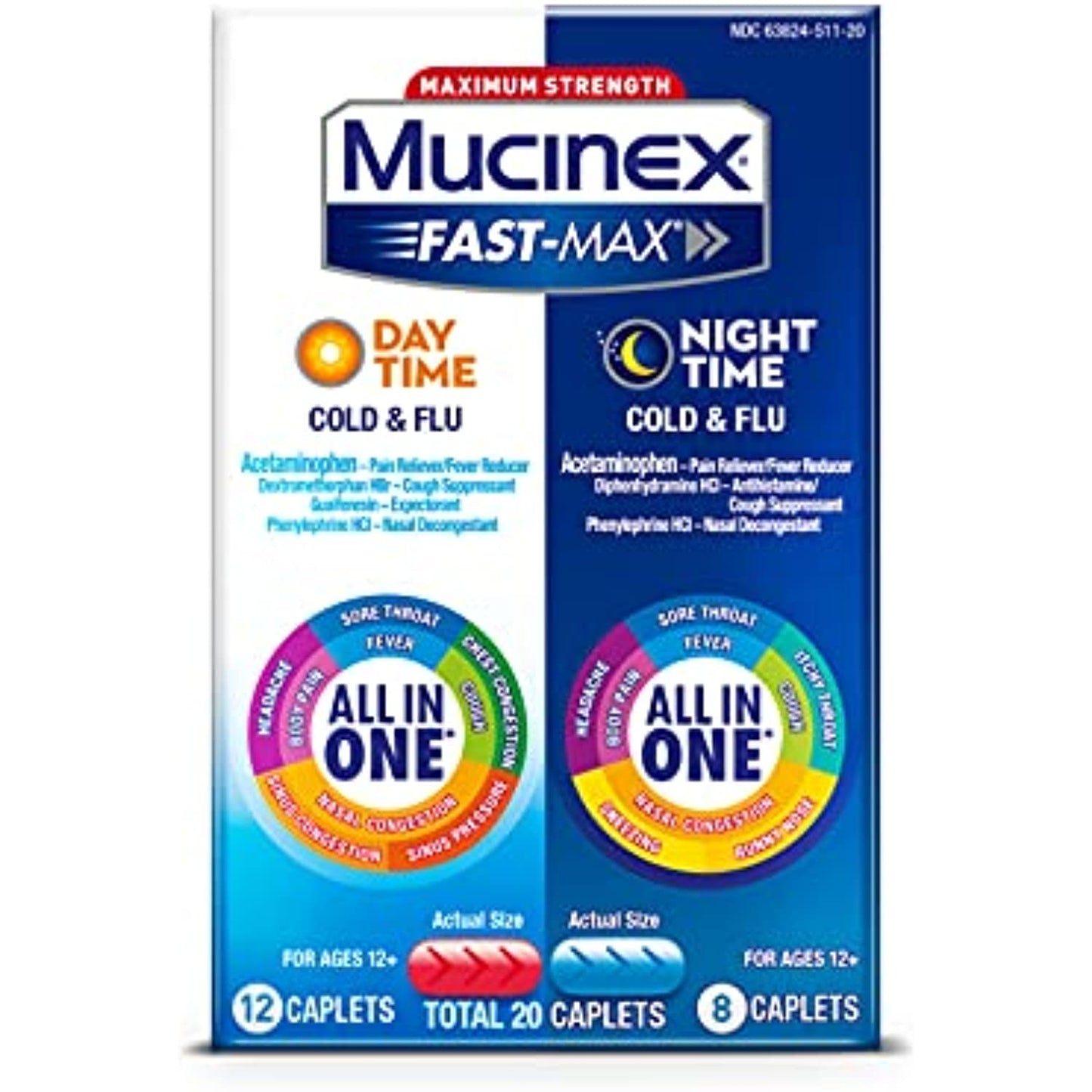 6pk of Mucinex Maximum Strength Fast-MAX  Day & Night All-in-One 20ct EXP 11/22