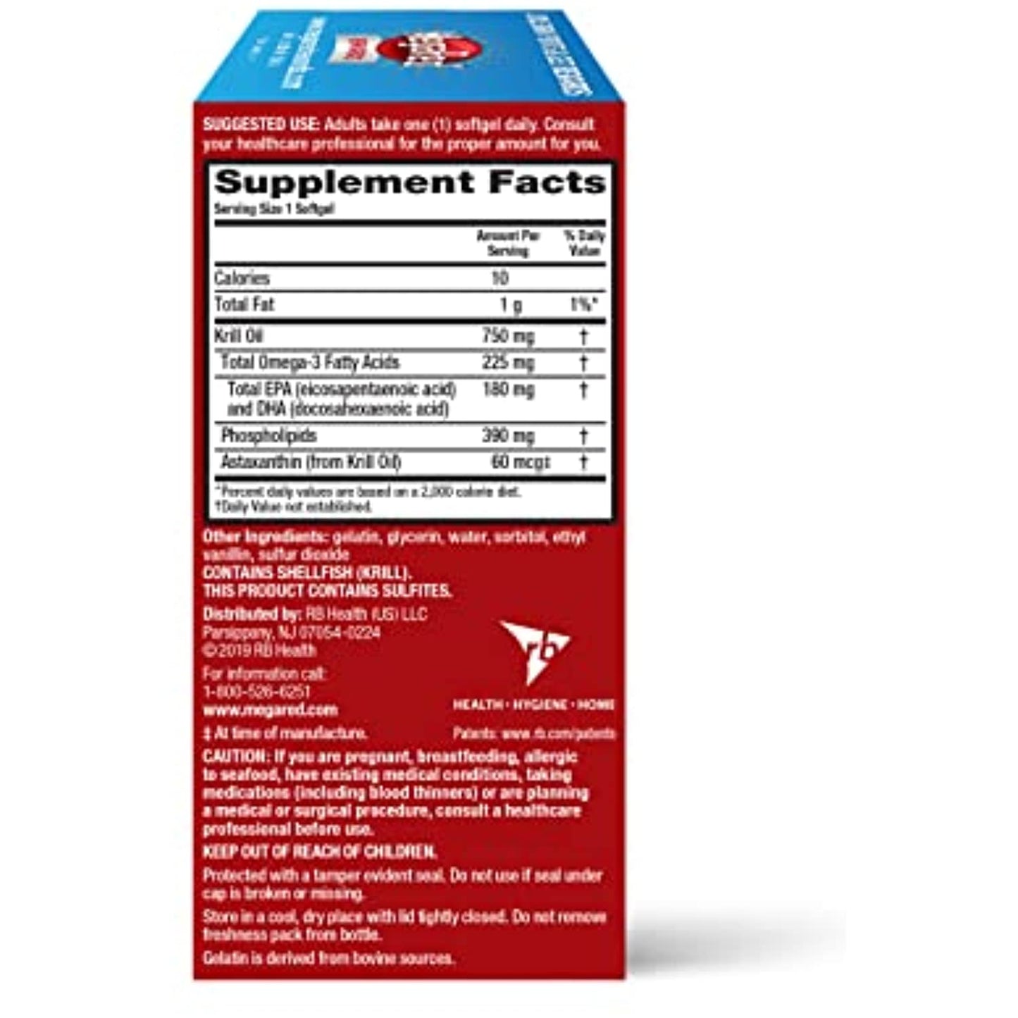 750mg Omega-3 Krill Oil Supplement, MegaRed Ultra Strength Softgels (80 Count in a Box), Has No Fishy Aftertaste and Has EPA & DHA Plus Antioxidant Astaxanthin