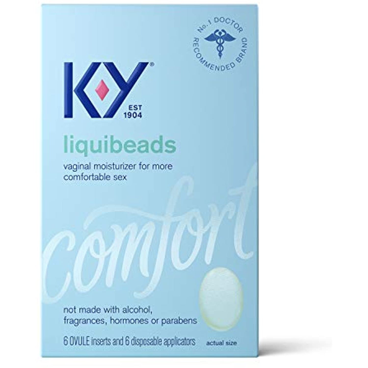 12 Pack Personal Lubricant, K-Y Liquibeads Vaginal Moisturizer, 6 Bead & 6 Apps