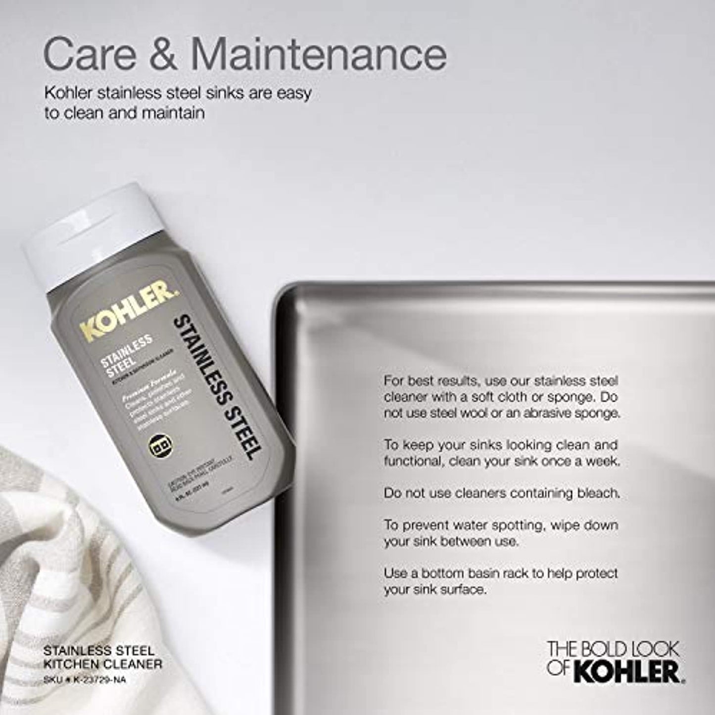 KOHLER One Bowl - Apron Sink- 5415-NA Stainless Steel- 34" x 21"