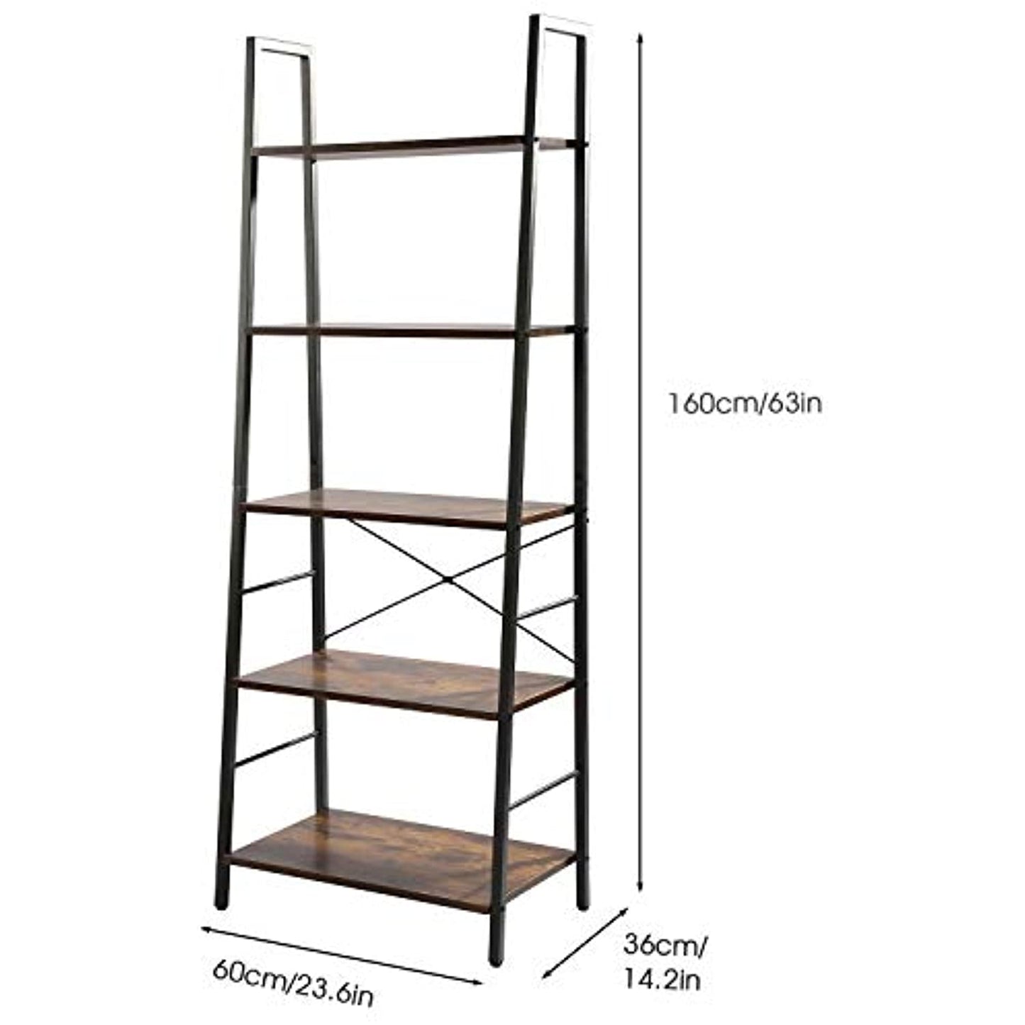 5-Tier in Rustic Brown LADDER SHELF  (preowned- Excellent Condition)