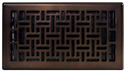 Decor Grates AJH612-RB Oriental Floor Register, 6-Inch by 12-Inch, Rubbed Bronze