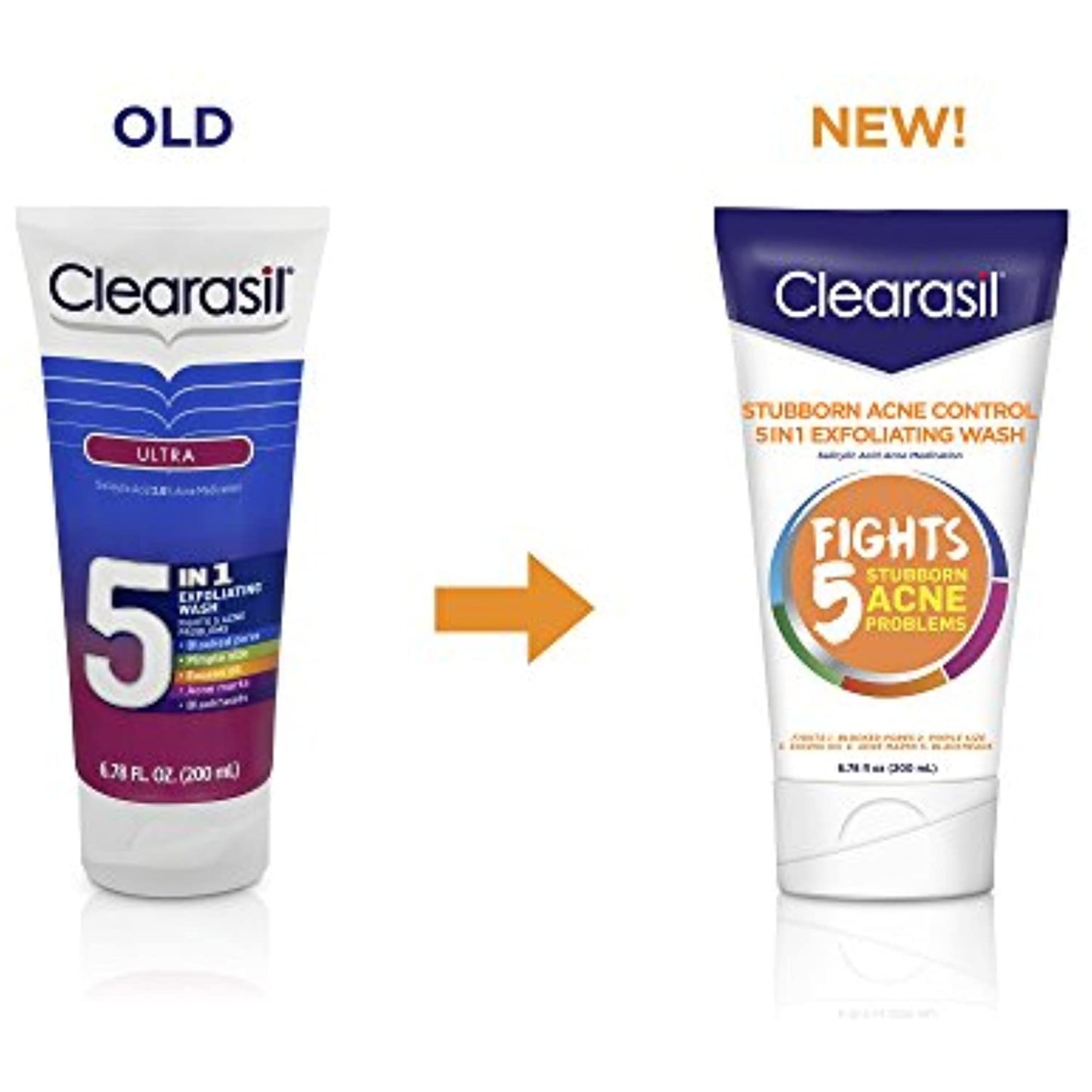 6 pack Clearasil Stubborn Acne Control 5in1 Exfoliating Wash 6.78 fl. oz