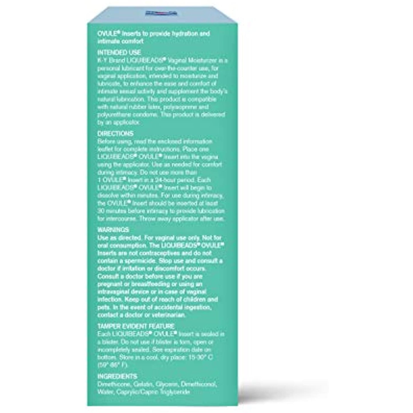 12 Pack Personal Lubricant, K-Y Liquibeads Vaginal Moisturizer, 6 Bead & 6 Apps